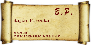 Baján Piroska névjegykártya