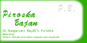 piroska bajan business card